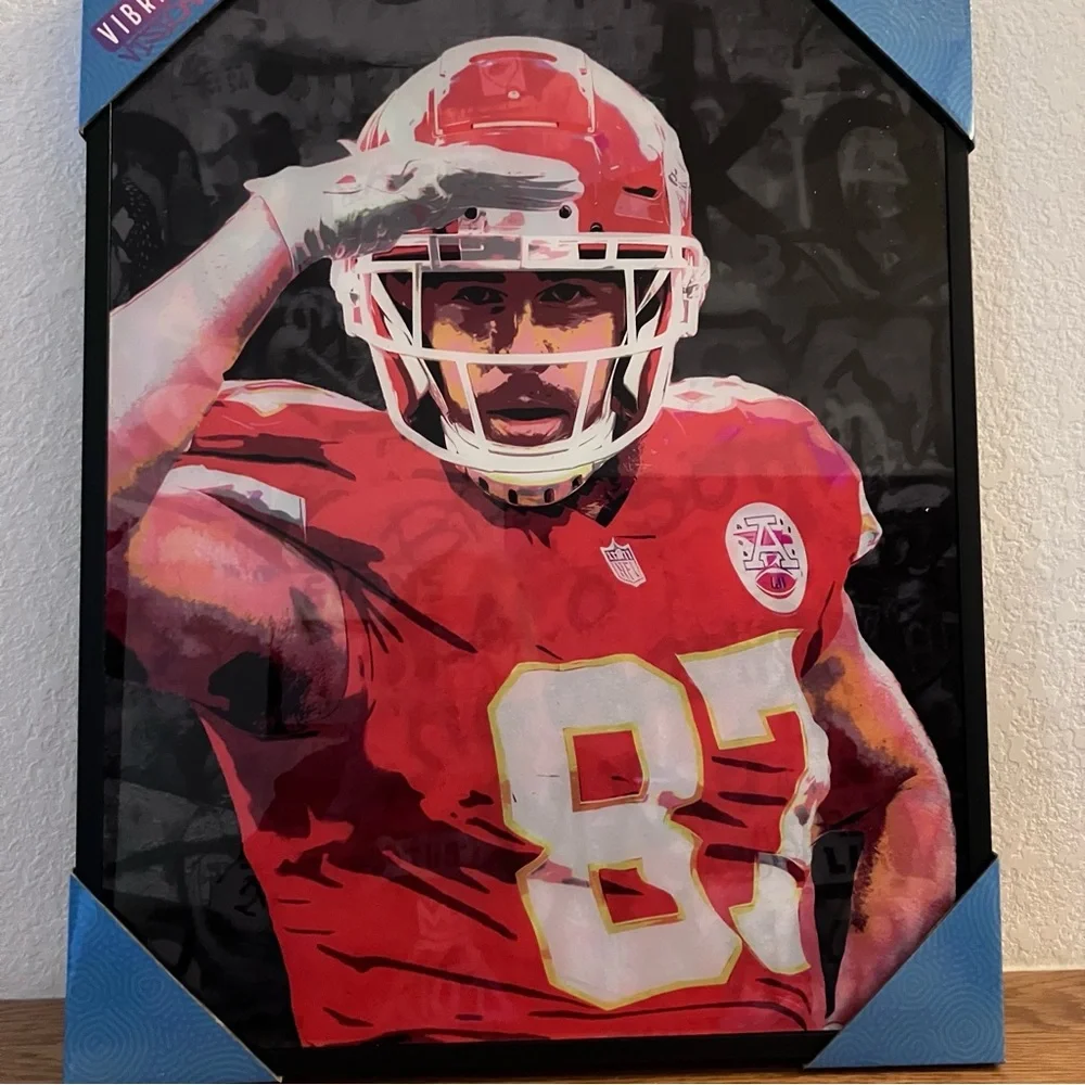 TRAVIS KELCE Vibrant Visions Sports Wall Art 87 Kansas City Chiefs 16x20 NEW NIB